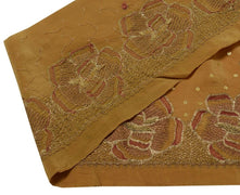 Vintage Saree Border Indian Craft Trim Hand Beaded Embroidered Ribbon Lace Brown