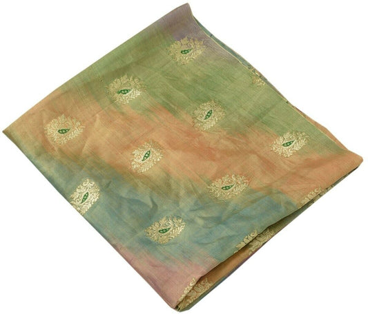Vintage Saree Multi Purpose Design Fabric Piece for Sew Craft Woven zari Brocade