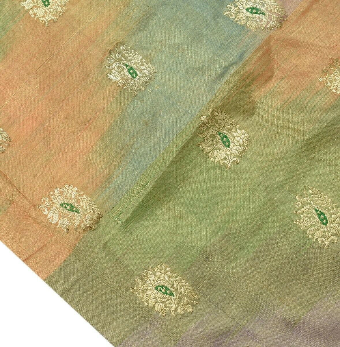Vintage Saree Multi Purpose Design Fabric Piece for Sew Craft Woven zari Brocade