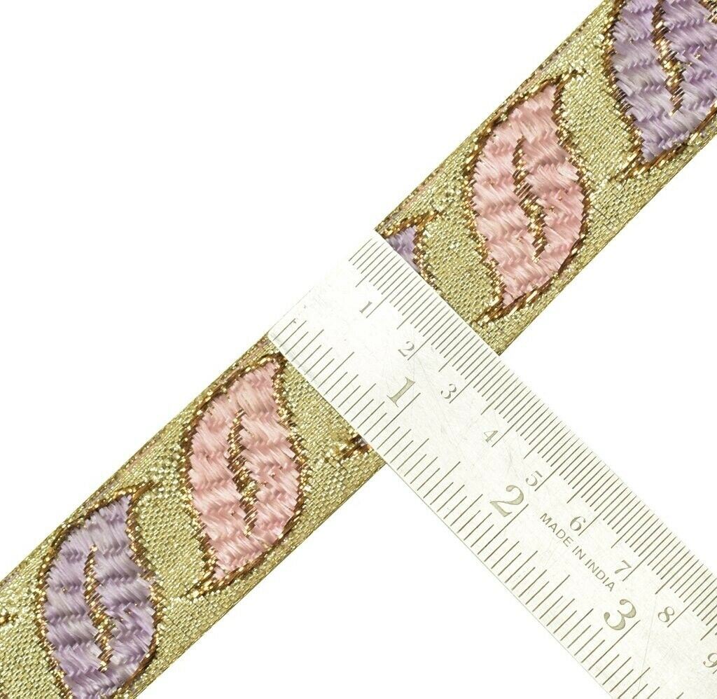 1.25" W 3 Yard Edging Border Indian Craft Trim Woven Multi Sewing Ribbon Lace