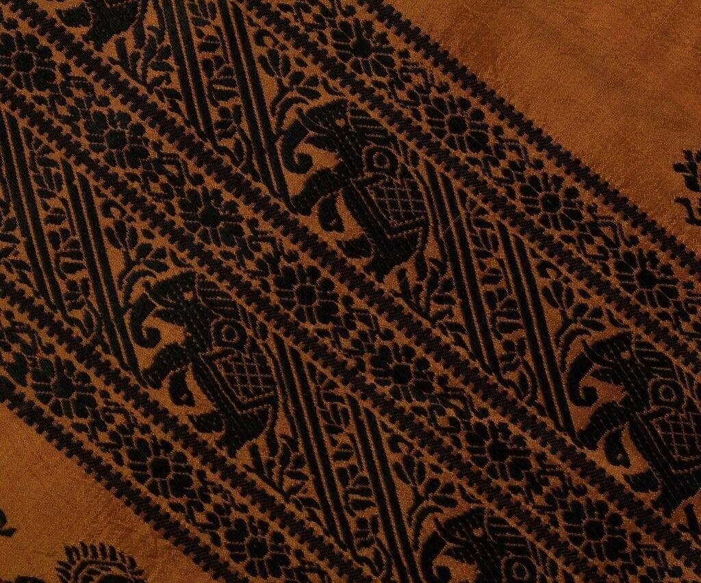 Vintage Saree Remnant Scrap Multi Purpose Woven Pure Silk Craft Design Fabric