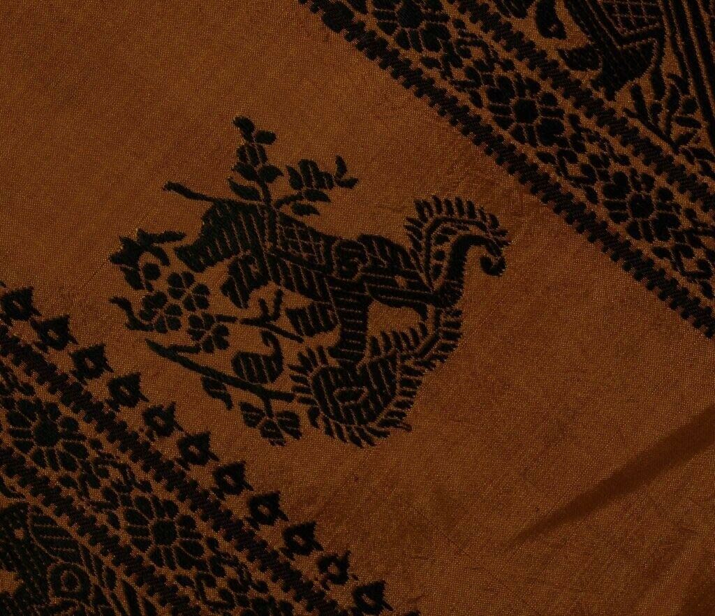 Vintage Saree Remnant Scrap Multi Purpose Woven Pure Silk Craft Design Fabric