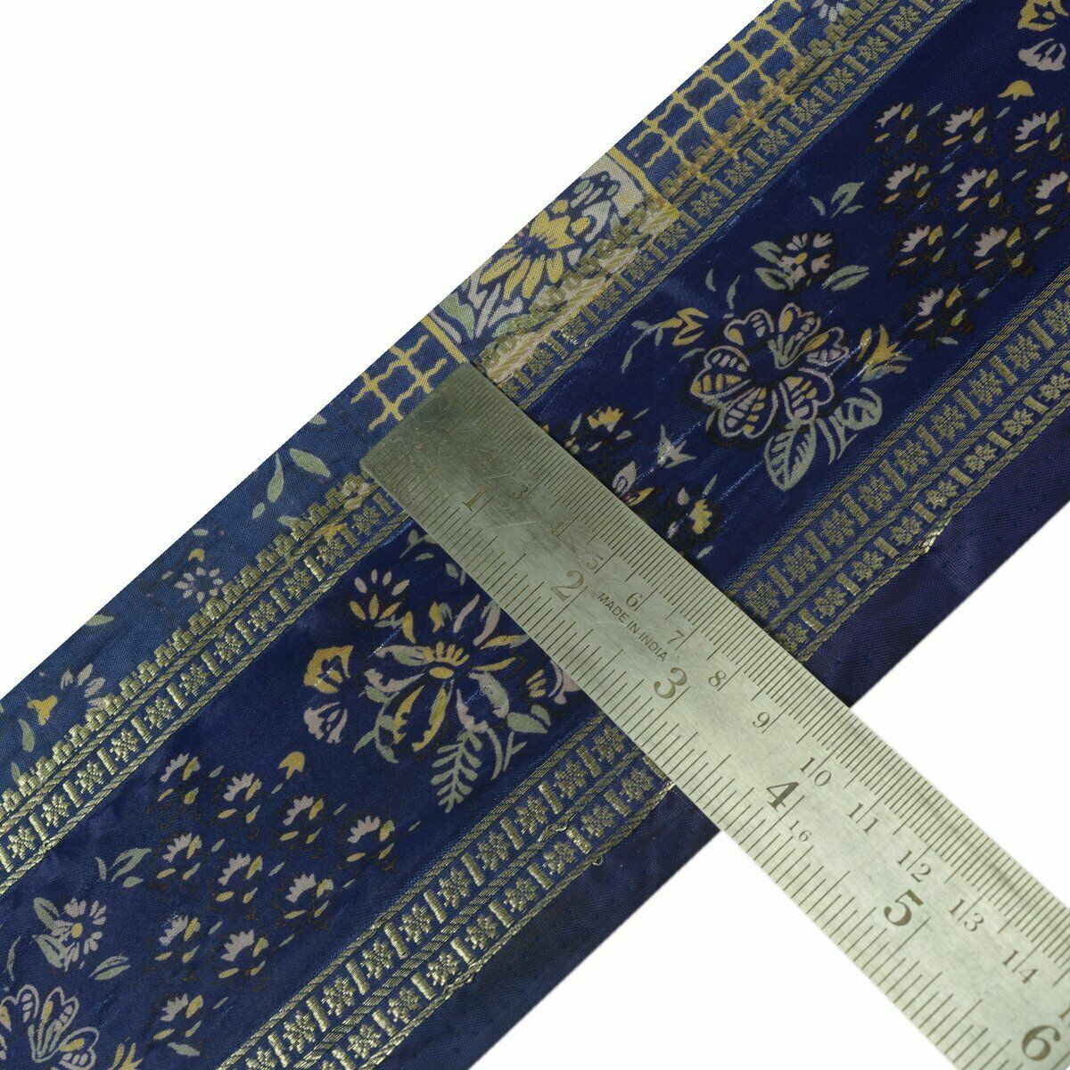Vintage Saree Border Indian Craft Trim Antique Printed Zari Woven Ribbon Lace