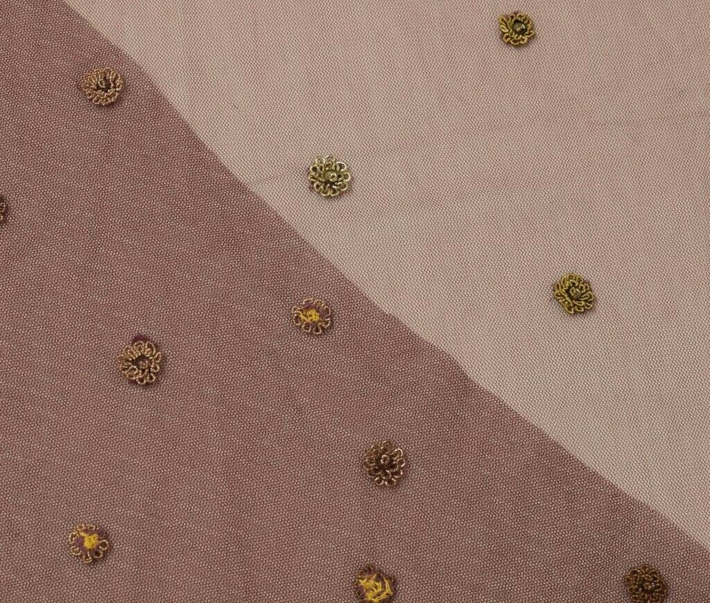 Vintage Saree Remnant Scrap Multi Purpose Hand Beaded Maroon Design Fabric