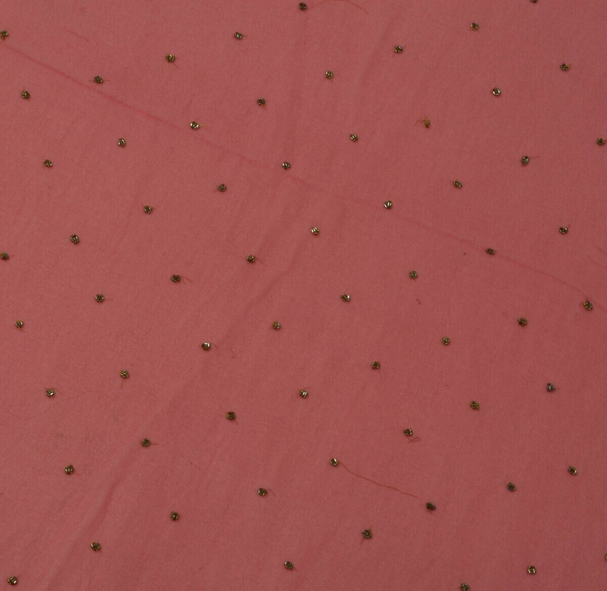 Blend Georgette Silk Magenta Vintage Sari Remnant Scrap Fabric for Sewing Craft