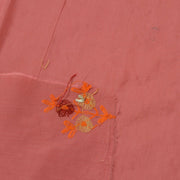 Vintage Saree Remnant Scrap Multi Purpose Craft Thread Emboroidered Pink Fabric