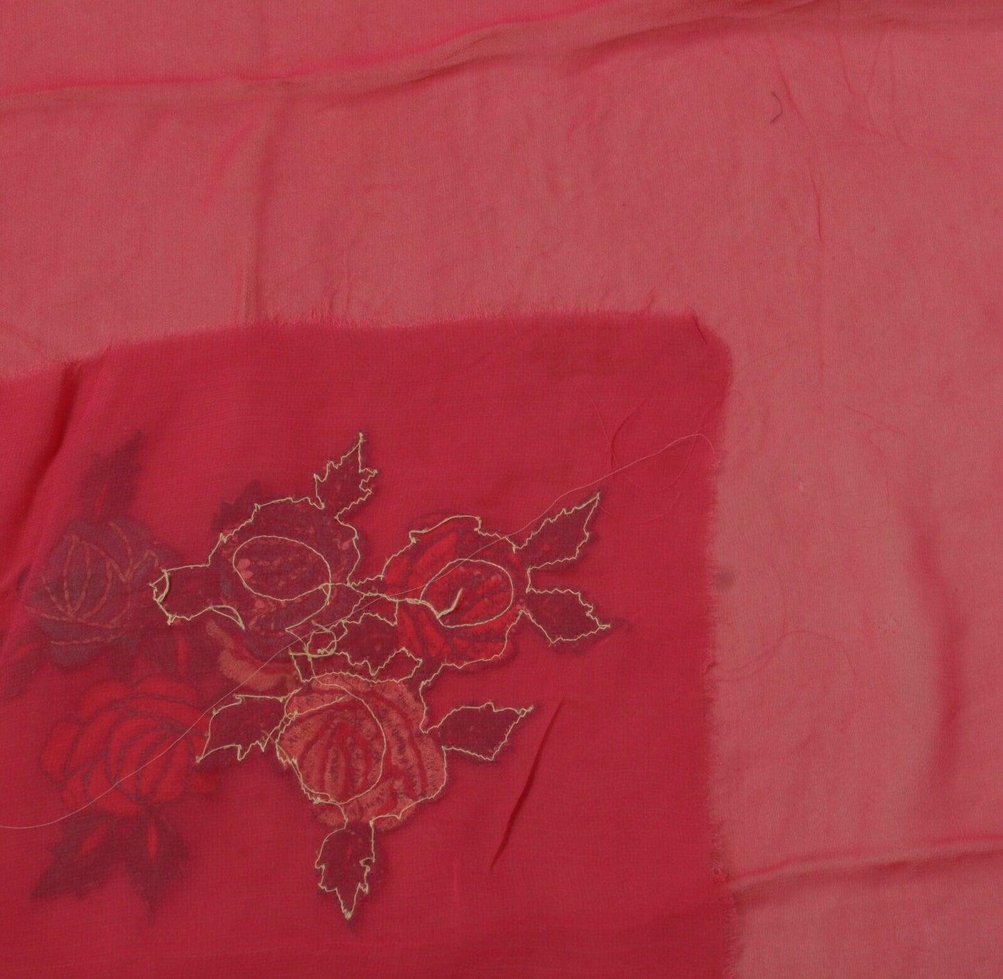 Vintage Saree Remnant Scrap Multi Purpose Craft Embroidered Patch Work Fabric