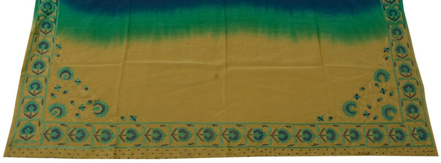 Vintage Saree Remnant Scrap Multi Purpose Craft Thread Embroidered Fabric