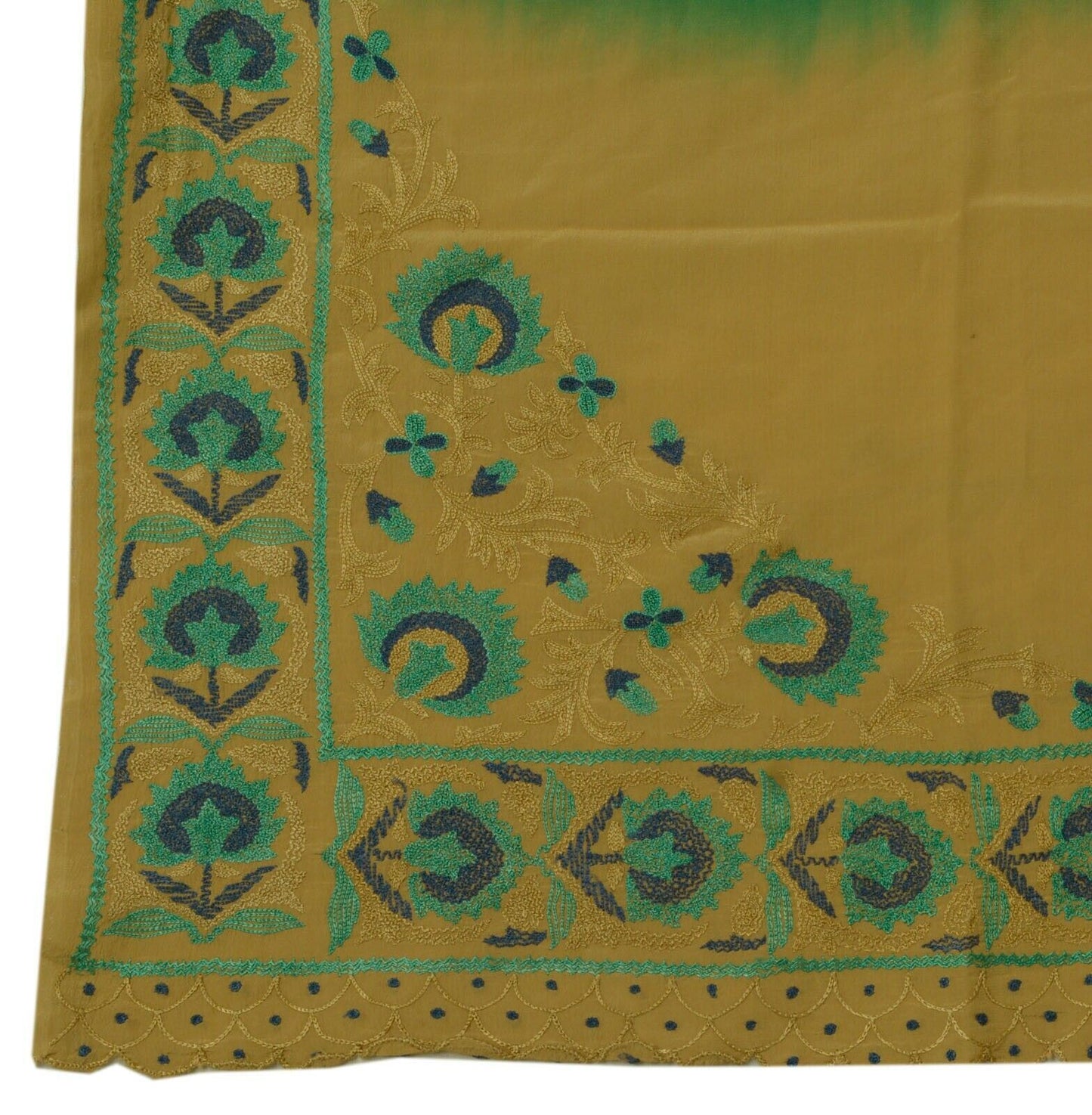 Vintage Saree Remnant Scrap Multi Purpose Craft Thread Embroidered Fabric