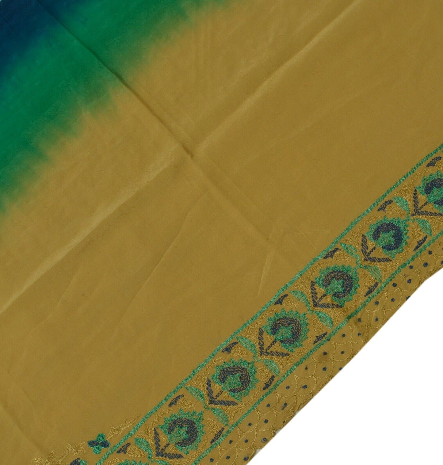 Vintage Saree Remnant Scrap Multi Purpose Craft Thread Embroidered Fabric