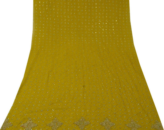 Vintage Saree Remnant Scrap Multi Purpose Craft Sequins Embroidered Fabric