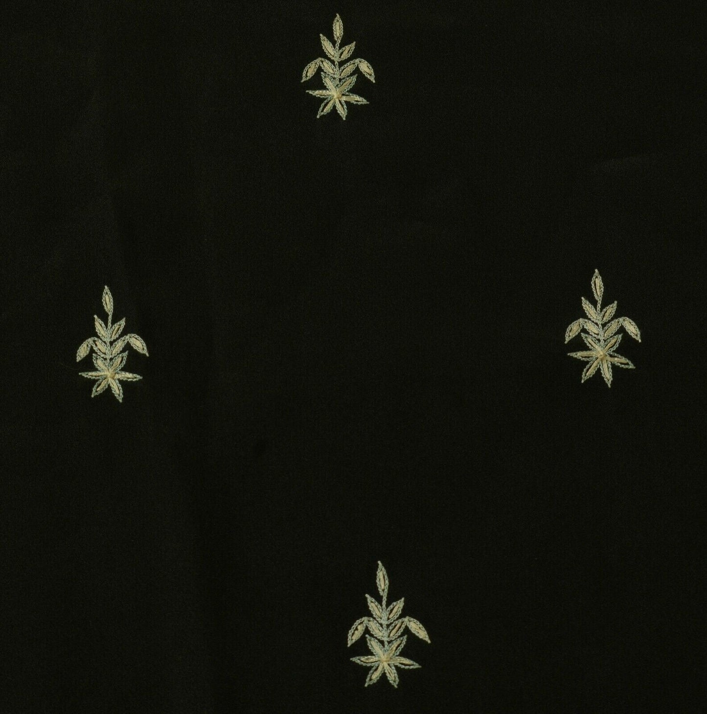 Vintage Saree Remnant Scrap Multi Purpose Craft Thread Embroidered Black Fabric