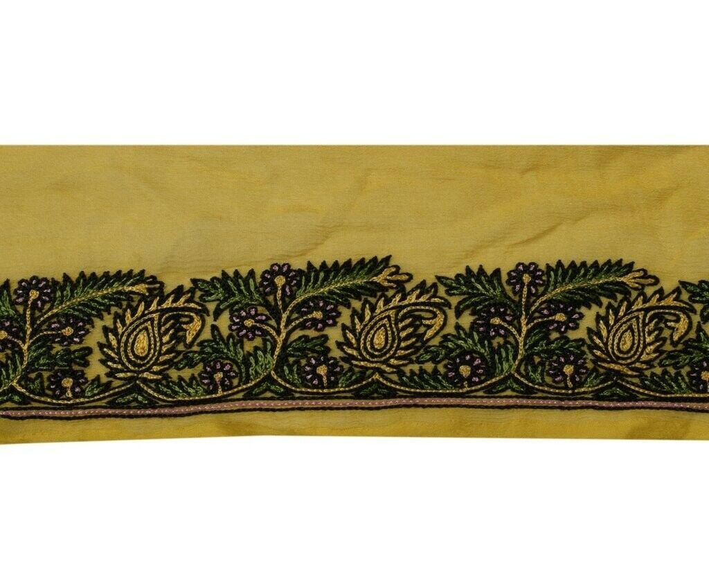 Vintage Sari Border Indian Craft Sewing Trim Embroidered Ribbon Lace