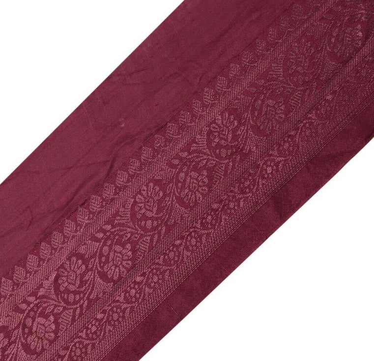 Vintage Sari Border Indian Craft Sewing Trim Woven Magenta Ribbon Lace