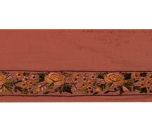 Vintage Sari Border Indian Craft Sewing Trim Hand Embroidered Ribbon Lace Peach
