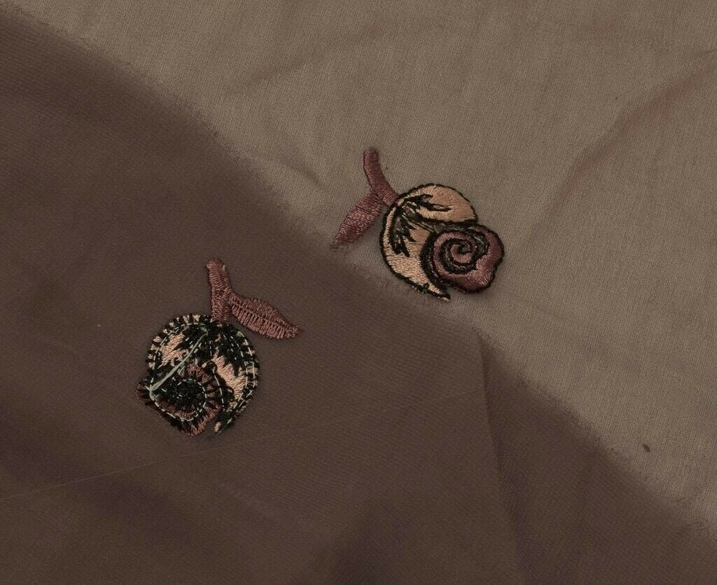 Blend Georgette Vintage Sari Remnant Scrap Fabric for Sewing Craft Dark Brown