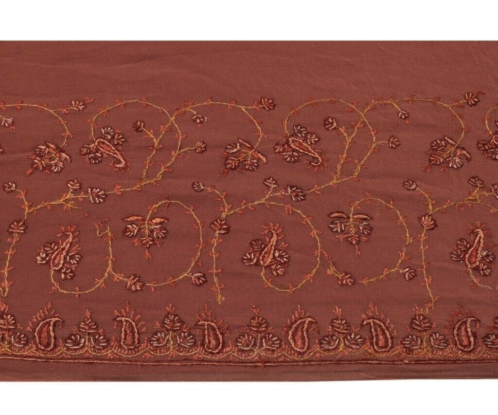 Vintage Sari Border Indian Craft Sewing Trim Hand Embroidered Pure Silk Lace