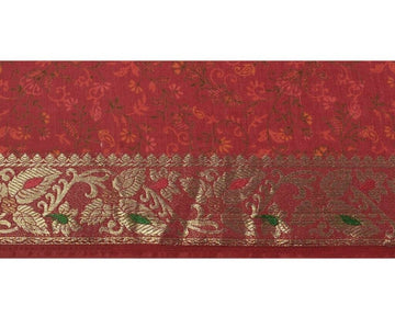 Vintage Sari Border Indian Craft Sewing Trim Zari Woven Magenta Ribbon Lace