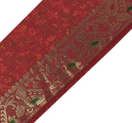 Vintage Sari Border Indian Craft Sewing Trim Zari Woven Magenta Ribbon Lace