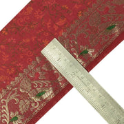 Vintage Sari Border Indian Craft Sewing Trim Zari Woven Magenta Ribbon Lace