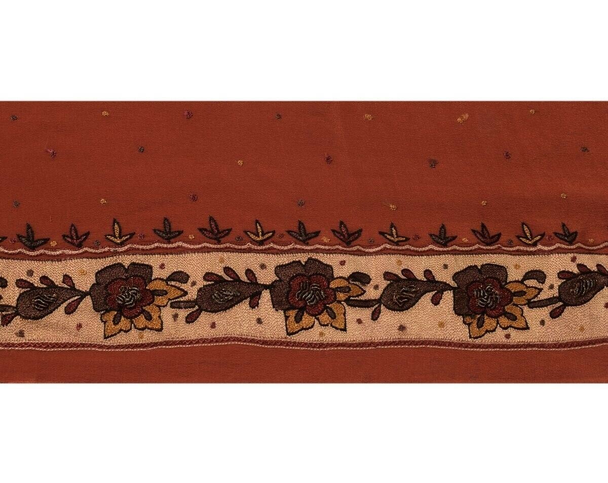 Vintage Sari Border Indian Craft Trim Hand Beaded Embroidered Sewing Ribbon Lace