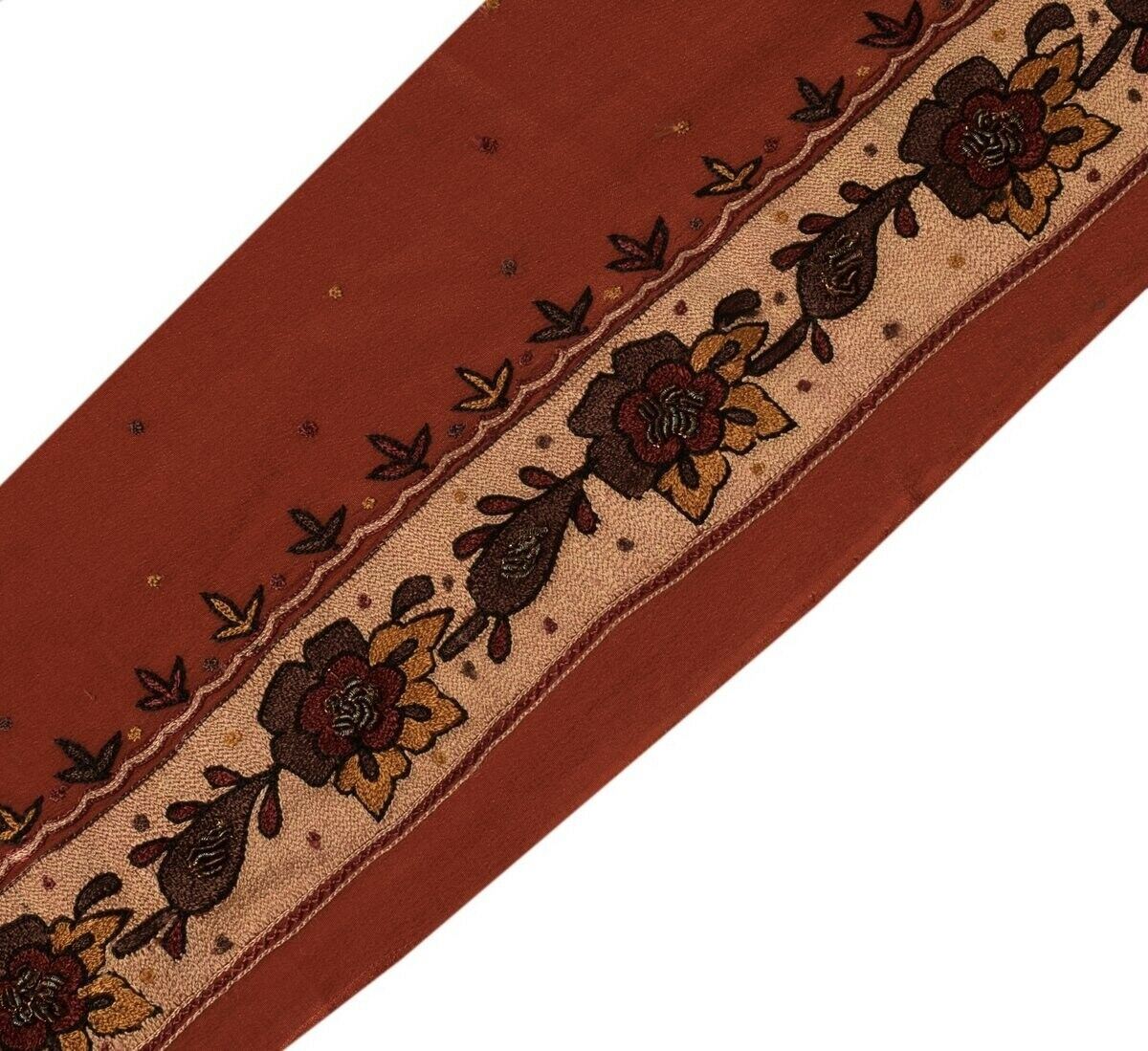 Vintage Sari Border Indian Craft Trim Hand Beaded Embroidered Sewing Ribbon Lace