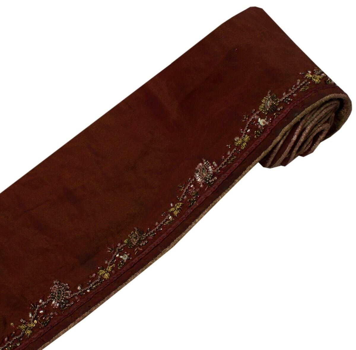 Vintage Sari Border Indian Craft Sewing Trim Hand Beaded Edging Ribbon Lace