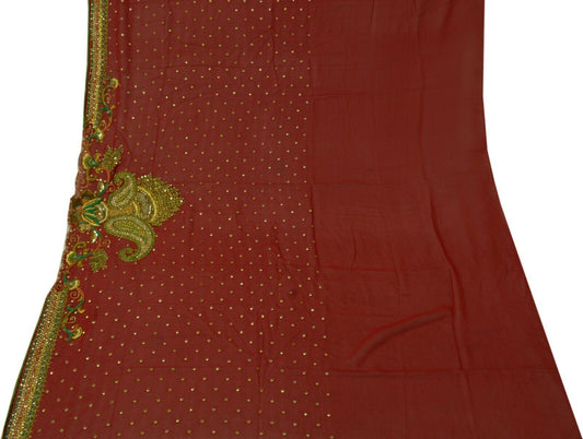 Vintage Saree Remnant Scrap Multi Purpose Craft Zardozi Embroidered Fabric