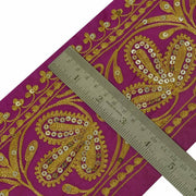 Vintage Sari Border Craft Trim Antique Embroidered Lace Ribbon Red
