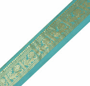 Vintage Saree Border Indian Craft Trim Antique Zari Woven Peacock Lace Ribbon