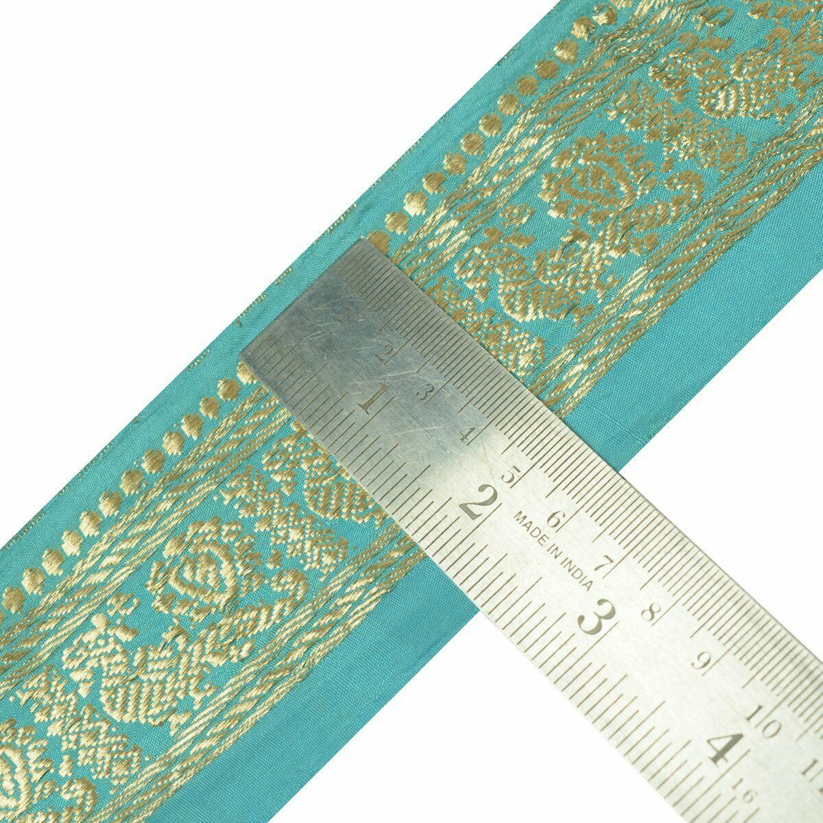 Vintage Saree Border Indian Craft Trim Antique Zari Woven Peacock Lace Ribbon