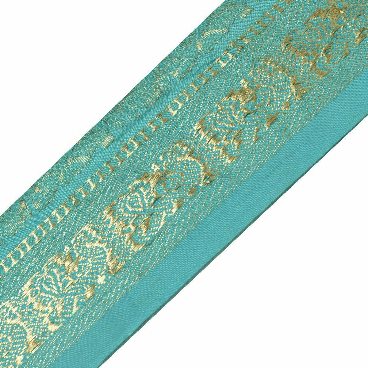 Vintage Saree Border Indian Craft Trim Antique Zari Woven Peacock Lace Ribbon