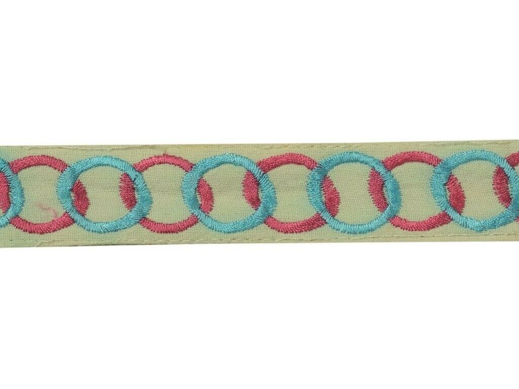 Vintage Sari Border Indian Craft Sewing Trim Embroidered Ribbon Lace White