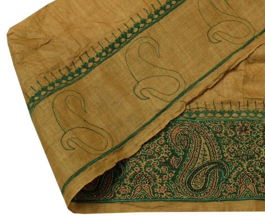 Vintage Sari Border Indian Craft Sewing Trim Woven Ribbon Lace Green
