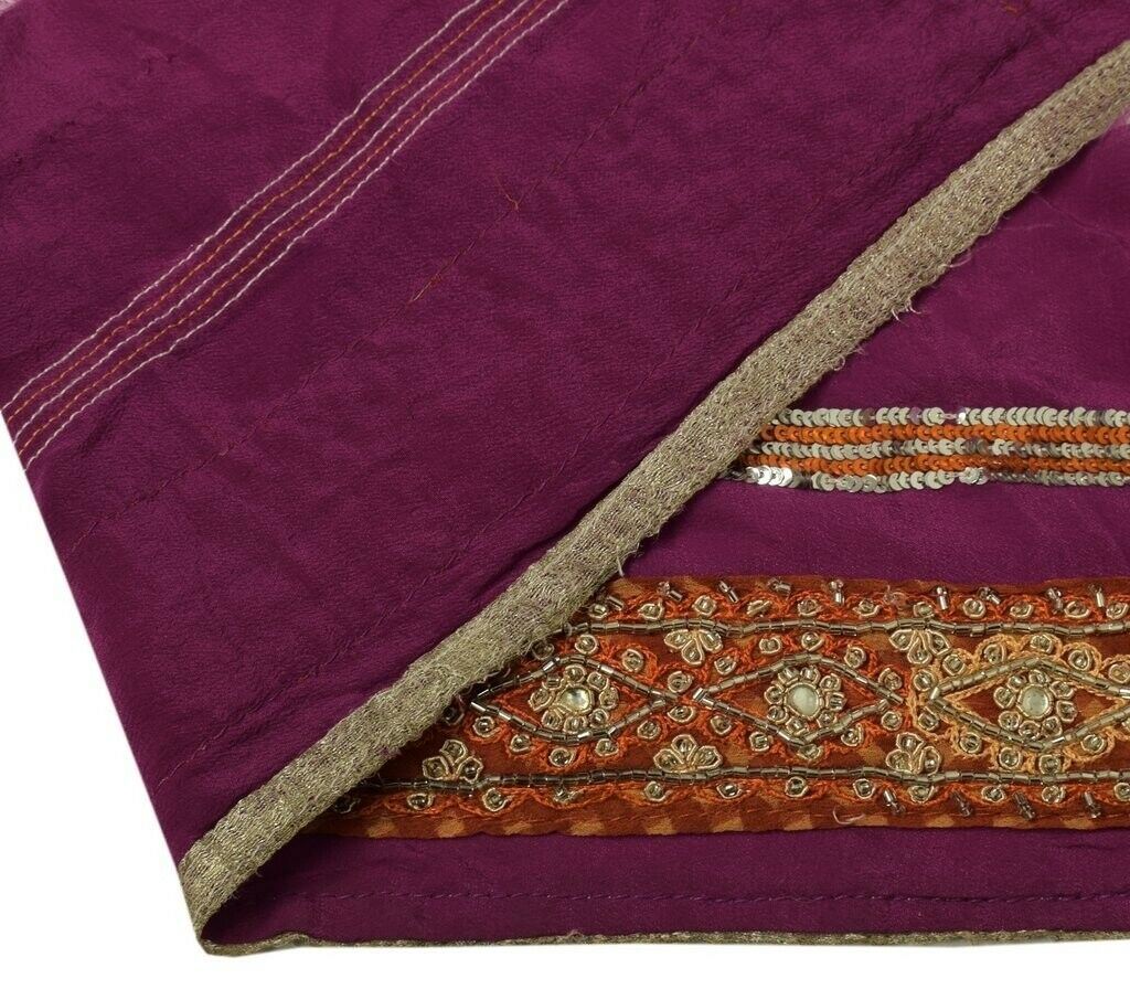 Vintage Sari Border Indian Craft Sewing Trim Hand Beaded Embroidered Ribbon Lace