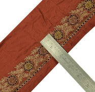 Vintage Sari Border Indian Craft Trim Hand Beaded Embroidered Ribbon Lace Rust