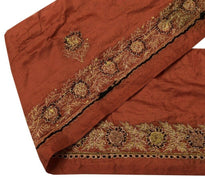 Vintage Sari Border Indian Craft Trim Hand Beaded Embroidered Ribbon Lace Rust