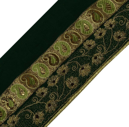 Vintage Sari Border Indian Craft Trim Hand Beaded Embroidered Woven Patch Lace