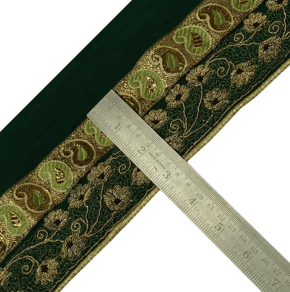 Vintage Sari Border Indian Craft Trim Hand Beaded Embroidered Woven Patch Lace