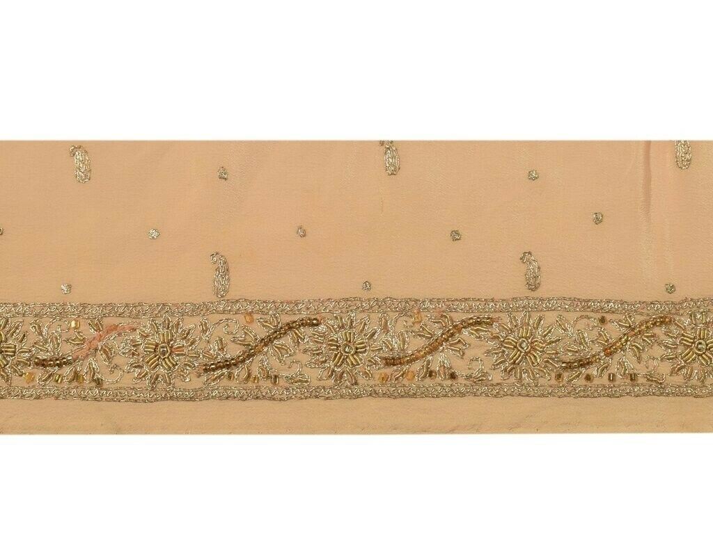 Vintage Sari Border Indian Craft Sewing Trim Hand Beaded Embroidered Ribbon Lace