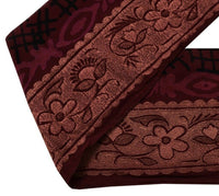 2.25" W Vintage Sari Border Indian Craft Sewing Trim Embroidered Ribbon Lace