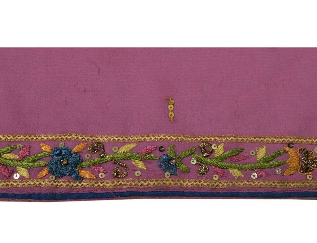 Vintage Sari Border Indian Craft Sewing Trim Hand Embroidered Ribbon Lace