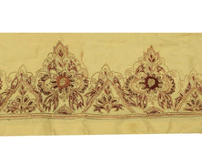 Vintage Sari Border Indian Craft Trim Hand Beaded Embroidered Ribbon Lace Cream