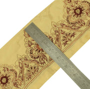 Vintage Sari Border Indian Craft Trim Hand Beaded Embroidered Ribbon Lace Cream