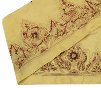 Vintage Sari Border Indian Craft Trim Hand Beaded Embroidered Ribbon Lace Cream