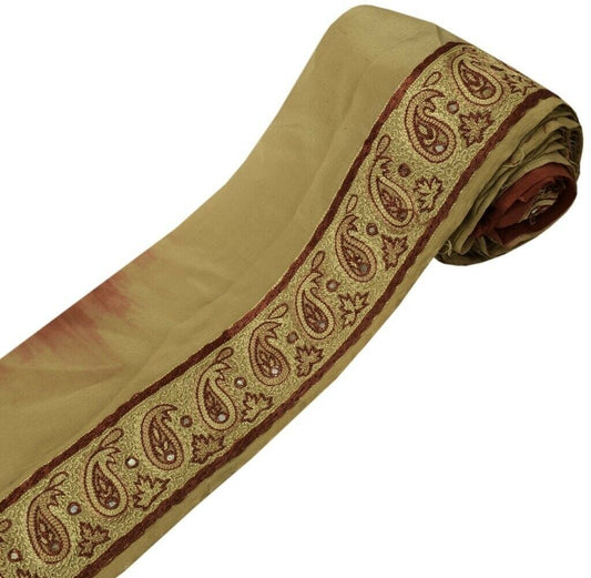 Vintage Sari Border Indian Craft Sewing Trim Embroidered Mirror Work Ribbon Lace