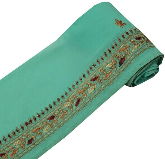 Vintage Sari Border Indian Craft Sewing Trim Hand Embroidered Ribbon Lace Green