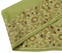 3.5"W Vintage Sari Border Indian Craft Sewing Trim Embroidered Ribbon Lace Green