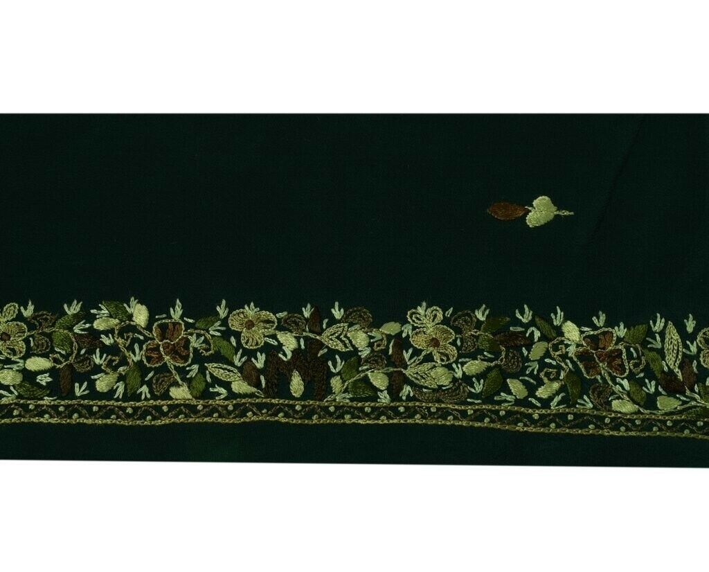 Vintage Sari Border Indian Craft Sewing Trim Hand Embroidered Ribbon Lace Green