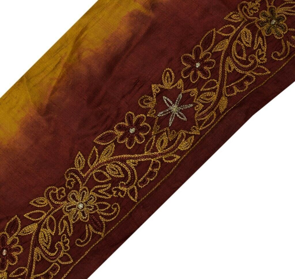 Vintage Sari Border Indian Craft Sewing Trim Embroidered Ribbon Lace Maroon